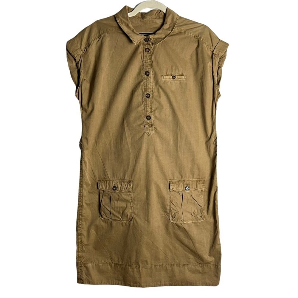 Anthropologie Daughters of the Lineration British Khaki Tan Shirt Dress M
